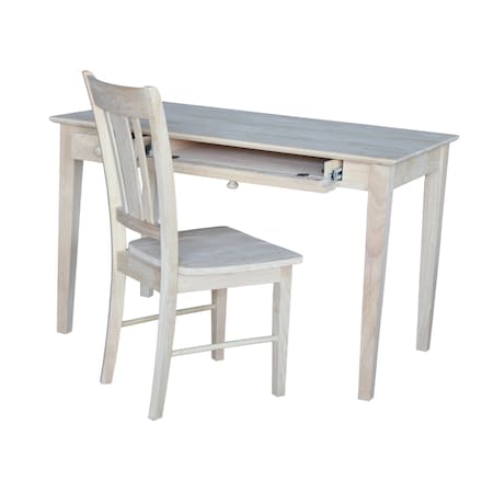 International Concepts Desk with Chair 26 in D X 26 H, 30 W X Hardwood, Unfinished K-OF-50-C10